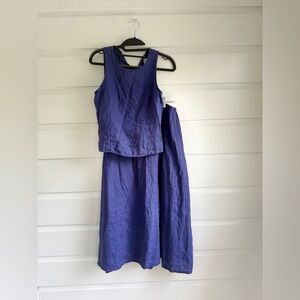 Rachel Zoe 100% Linen Navy Blue 2 Piece Set